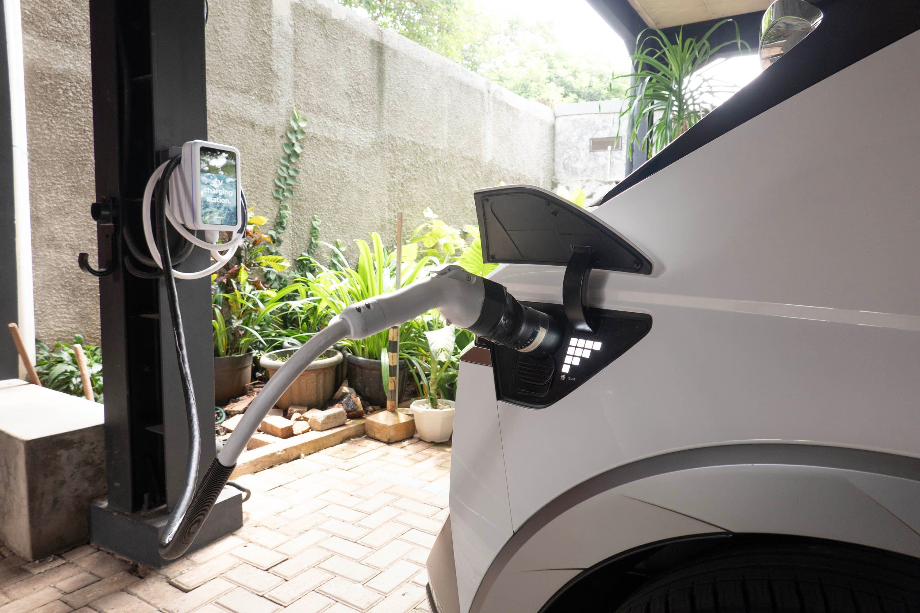 Charge your EV car for free while dining at the cafe